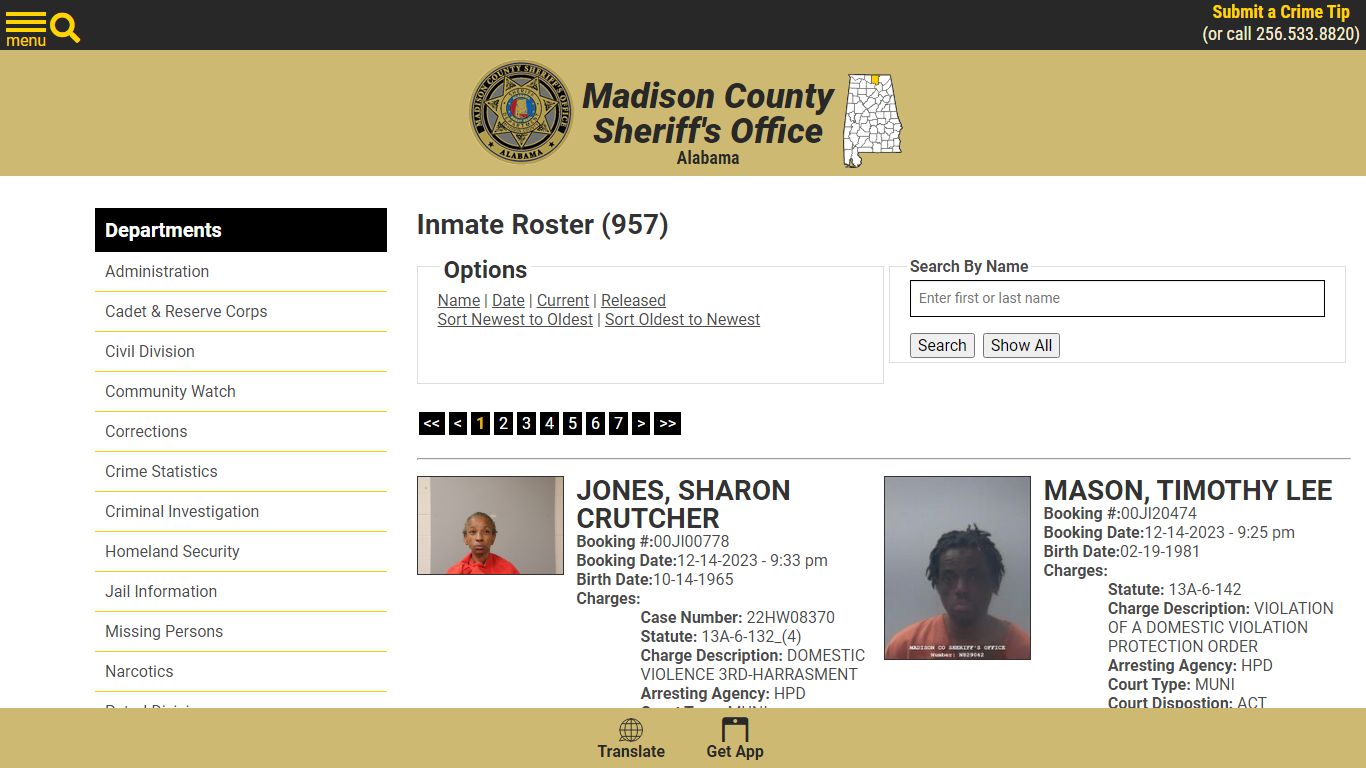 Inmate Roster - Madison County Sheriff's Office